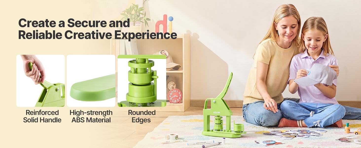 VEVOR Button Maker Machine, 1.26 in, Plastic Pin Maker with 500pcs Button Parts, Mr. Panda Magic Book, Circle Cutter and Hex Wrenches, Reinforced Ergonomic Handle, for DIY Badges, Personalized Pins VEVOR Button Maker Machine, 1.26 in, Plastic Pin Maker with 500pcs Button Parts, Mr. Panda Magic Book, Circle Cutter and Hex Wrenches, Reinforced Ergonomic Handle, for DIY Badges, Personalized Pins