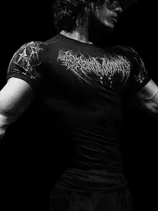 Men's Fitness Top, Casual Running Quick-Dry Breathable Tight Fit Short Sleeve T-Shirt, Gym Training, Night Run, Daily Wear, Comfortable