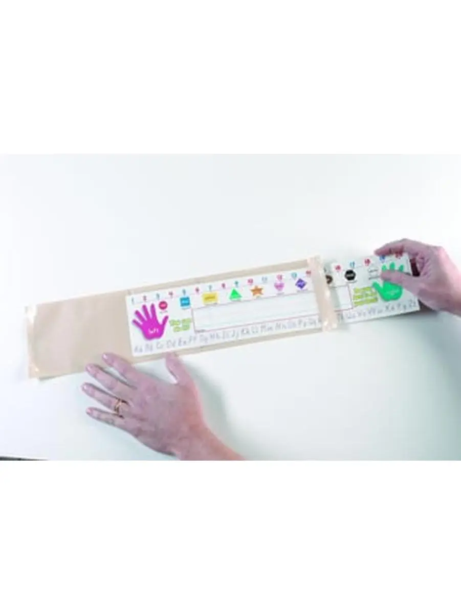 Ashley Productions ASH10403 Large Self-Adhesive Open Name Plate Pocket, 25-Pack, 4.75x19", Office Identification Badge Supply