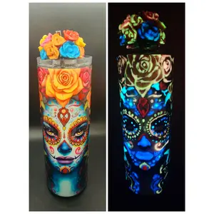 Glowing La Catrina / Day Of the Dead Cup Bottle Drinkware