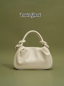 Cloud Bag Aesthetic Pleated Shoulder Bag (Women's Style), Cute Artificial Leather knotted handle Handbag, Fashionable and Playful Mini Tote Bag, Small crossbody bag, suitable for daily wear and date nights, Douyin Bestseller Fashion Accessory, Soft pleate