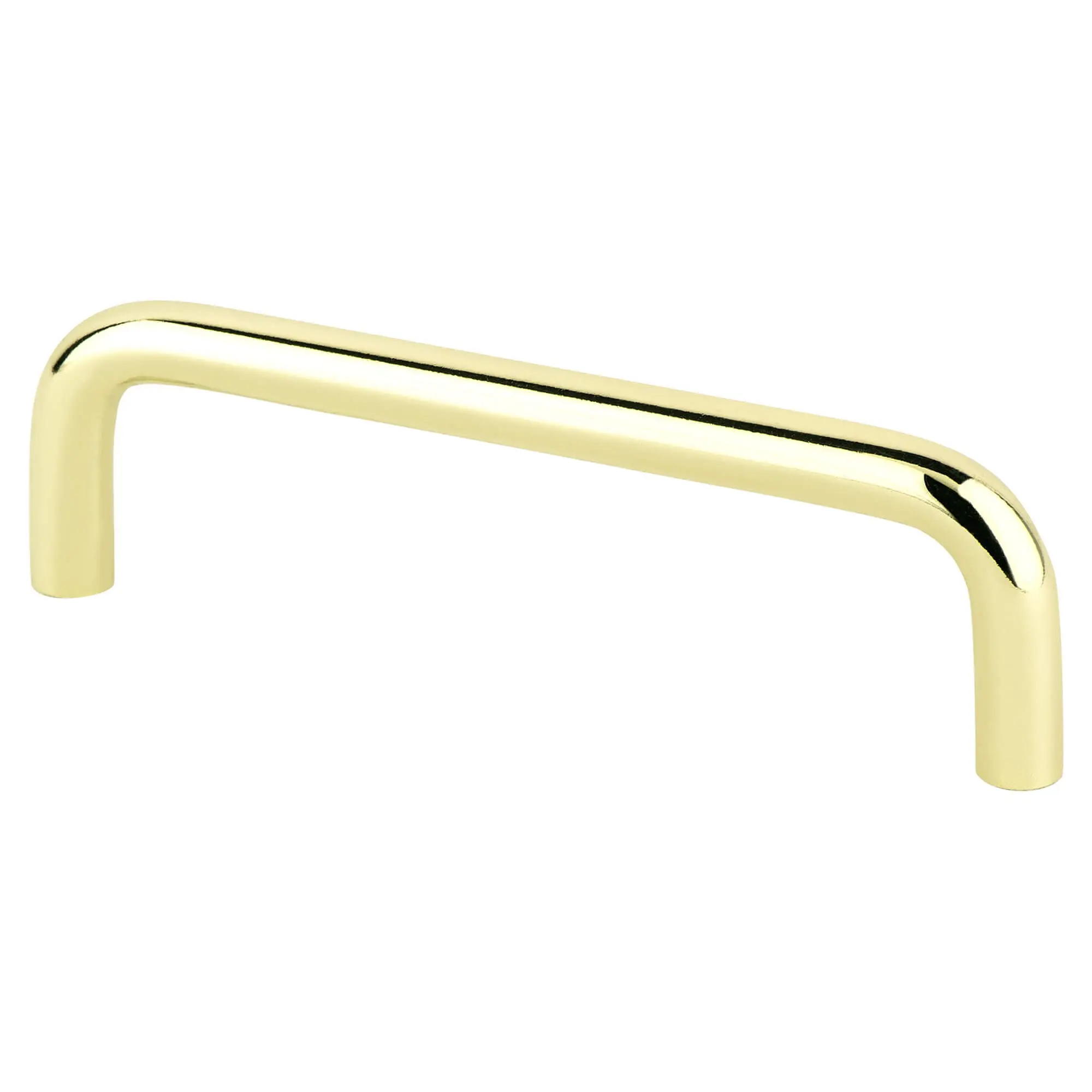 Berenson Zurich Wire Pull Metal Door Handle & Cabinet Pull, Model 6151-203-P, 96 mm CC, Polished Brass, Steel Construction, 1-1/4 in. & 5/16 in. Dimensions, Cabinet Pulls