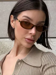 High-Quality Unisex Retro Oval Cat Eye Sunglasses, UV Protection, Lightweight PC Frame, Casual Style, Perfect for Travel & Trendy Vintage Sunglasses