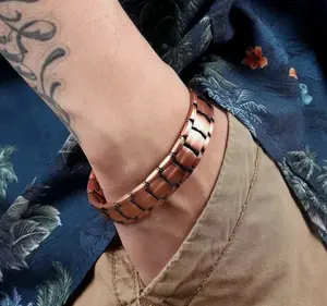 Pure Copper Bangle Jewelry Gift - Elegant Copper Bracelet for Special Occasions premium fold-over clasp magnetic therapy bracelet