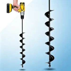 Upgraded Spiral Design Garden Auger Drill Bit, 3" x 24" Planting and Post Hole Digger, Solid Shaft Hex Driver Compatible, Heavy Duty Drill Attachment for Earth and Soil