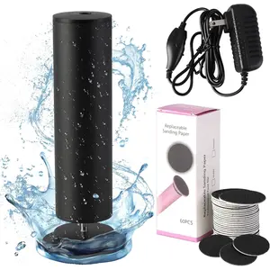 Dermave Electric Foot Callus Remover, Electric Foot Callus Remover, Callus Remover for Feet - Foot Filer with 60pcs Sanding Discs for Dead Cracked Skin, Men/Women (Black)