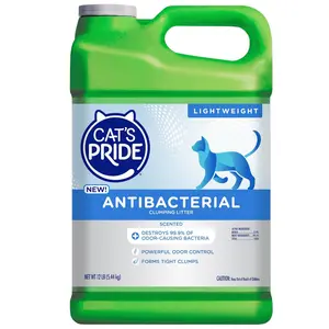 Cat's Pride New Antibacterial Cat Litter: Destroys 99.9% of Odor-Causing Bacteria - Powerful Odor Control - Premium Lightweight Clumping Litter - Scented, 12 Pounds