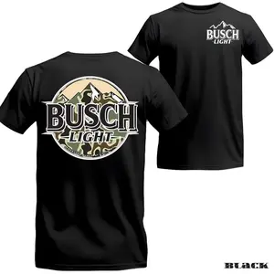 Mountain Camo Beer Graphic T Shirt | Bold Outdoor Circle Design Tee | Rustic Campfire Lifestyle Shirt | Casual Hunting Weekend Style Unisex Graphic T Shirt