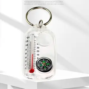 Clip-on mountaineering keychain compass, portable multi-functional compass with temperature display.