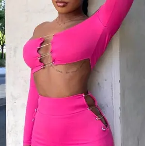 Sexy 2 piece skirt Set long sleeve