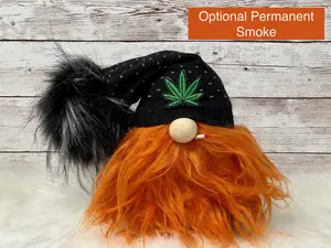 Unique Indoor Pot-Smoking Gnomes - Handcrafted with Love & Magic Soil - Orange Beard & Green Leaf Emblem - Perfect for Home Decor - 420-Friendly Vibe