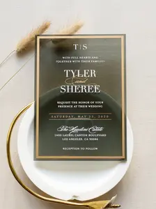 Frame'd Collection | Transparent Black Acrylic Invitations