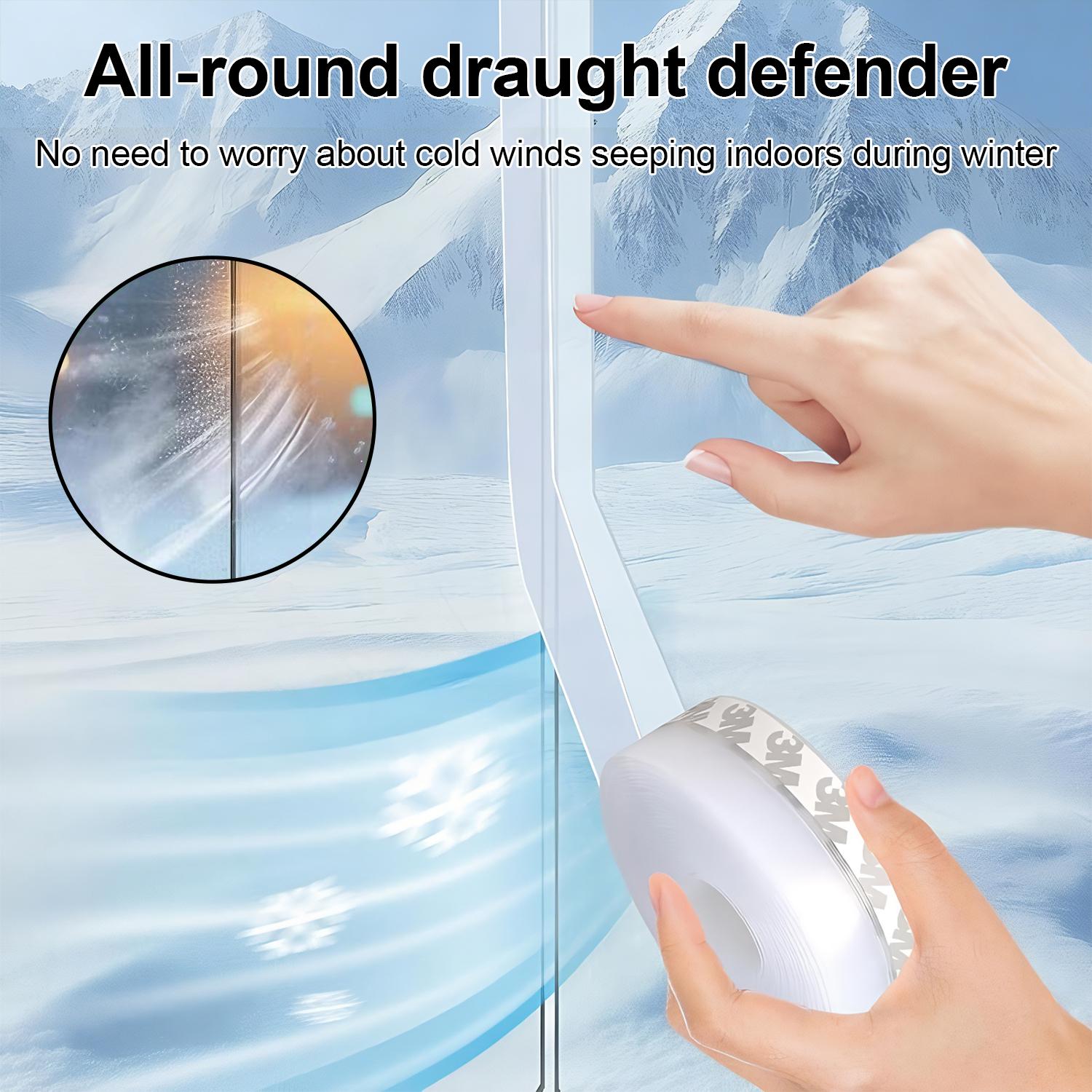 Silicone Seal Weather Stripping Insulation Tape - Self-Adhesive Silicone Weather Stripping Weatherproof Soundproof Insect repellent for Door & Window, Under-Door Draft Stopper, Bottom & Side Seal - Glass Gaps