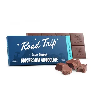 Road Trip Mushroom Chocolate Bar Milk Chocolate 1 Ct For Enhanced Energy & Focus Crunch