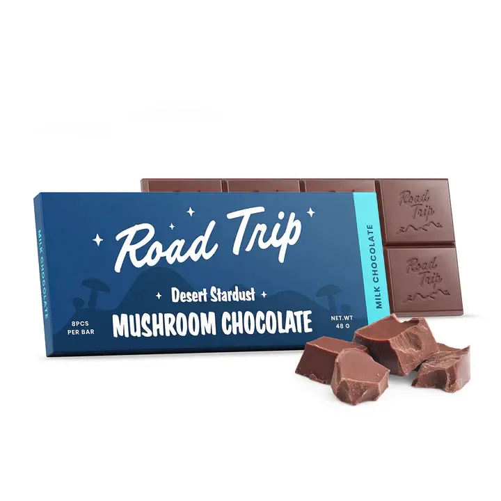 Road Trip Mushroom Chocolate Bar Milk Chocolate 1 Ct For Enhanced Energy & Focus Crunch Road Trip Mushroom Chocolate Bar Milk Chocolate 1 Ct For Enhanced Energy & Focus Crunch