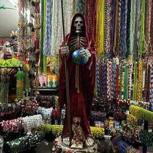 Large Red Santa Muerte Statue