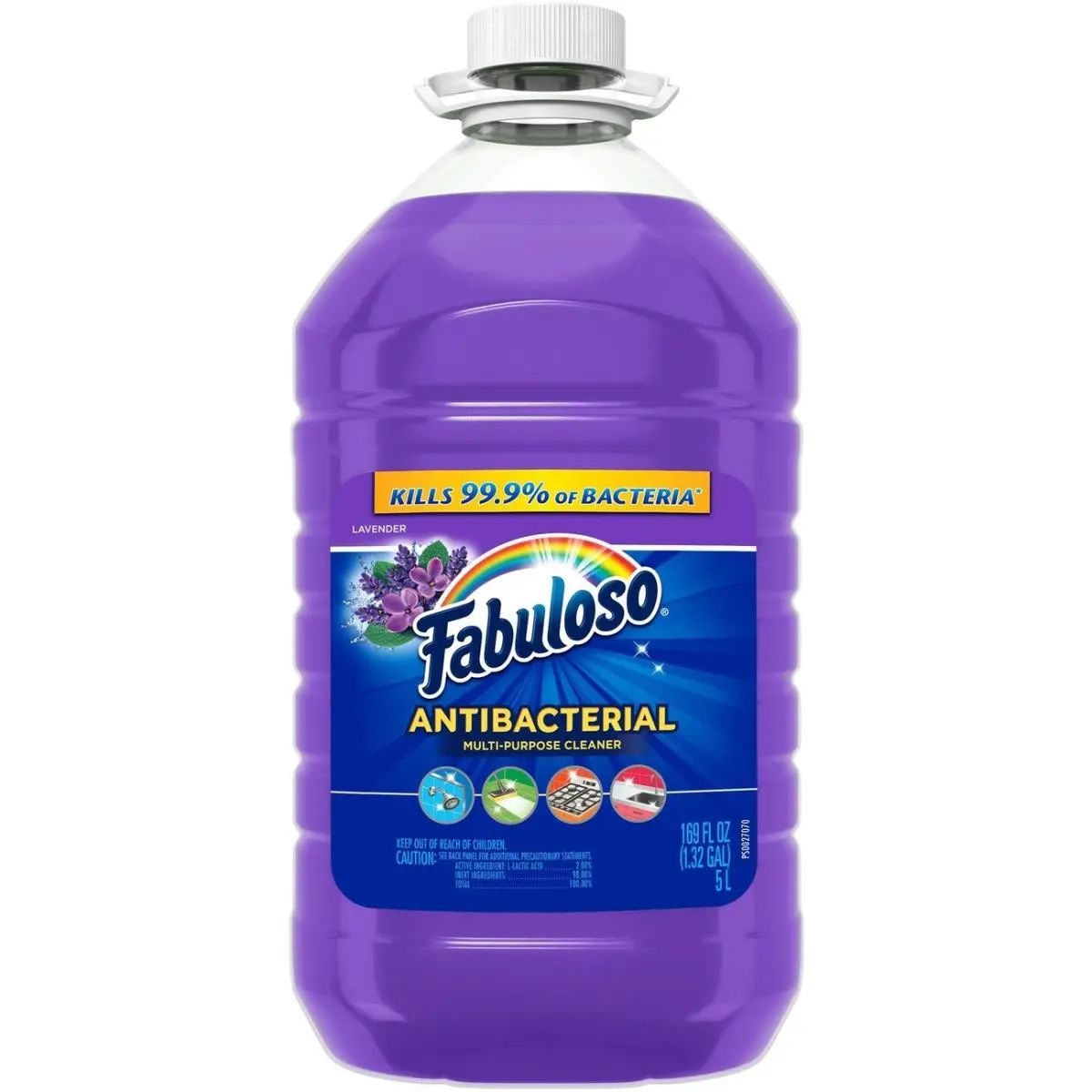 Fabuloso CPC61018224 Multi-Use All-Purpose Scented Household Cleaner - Anti-Germs, Bacteria-Clean, Deodorizing, Water-Soluble Lavender-Scented 169 oz Liquid Container for Living Rooms, Bathroom Surfaces, Floor Cleaning