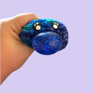 Fidget Friends Crochet Squish Fidget Toy - Plush with Round Feature, Light Blue Color, Fun and Engaging Design