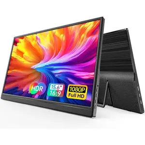 Portable  15.6-inch 1080P USB-C HDMI Ultra Slim Travel  with Kickstand for Laptop, PC,  Phone, PS, , Swich Gaming  IPS Slim Zero Bezel