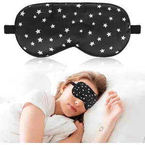 Sleep Mask Soft Eye Mask with Adjustable Strap for Sleeping Eye Sleep Shade Cover Blackout Eye Mask Night Blindfold Block Light Eyeshade for Men Women Night Sleeping Travel Nap Meditation Foam Moisturize