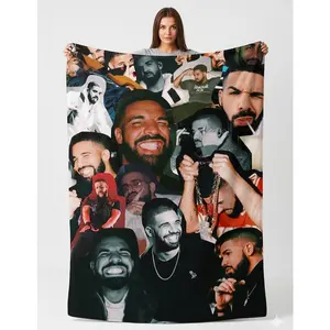 Modern Rap Star Inspired Flannel Blanket | Moody Hip-Hop Decor