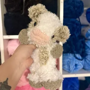 Cute Fluffy Cow Lovey Handmade Crochet Plushie