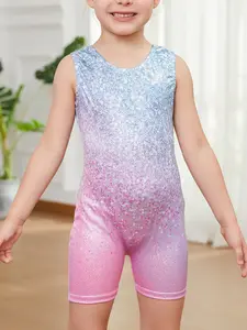 Leotards for Girls Gymnastics Toddler Dance Biketards Athletic Dance Wear Shiny Blue Hotpink
