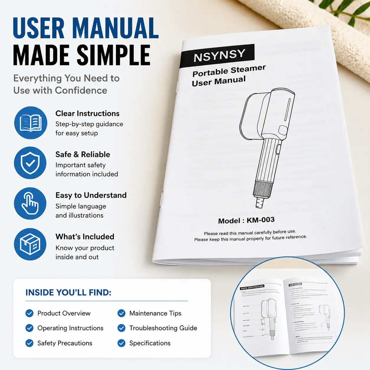 Portable Garment Steamer User Manual | Easy-to-Follow Instruction Booklet