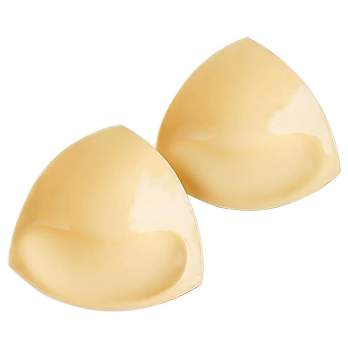 Self-Adhesive Double-Sided Triangular Silicone Breast Pads, Invisible Thick Sponge Push-Up Inserts for Swimwear, Bikinis and Lingerie, Triangle, Adhesive Bra Pads