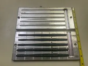 Angler Bait Co. CNC Machined Aluminum Injection Mold – Ribbed 7" Worm Soft Bait – Precision 2-Piece Design