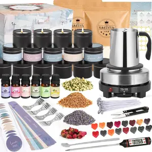 Candle Making Kit with Wax Melter, Candle Making Kit for Adults - DIY Starter Soy Candle Making Kit/Supplies-Perfect as Home Decoration