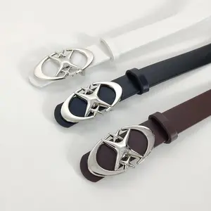 Edgy Y2K Gothic 3-Piece Belt Set – Adjustable PU Leather Waistbands with Cross & Star Buckles, Fashion Accessories for Streetwear, Concerts, Festivals & Daily Outfits