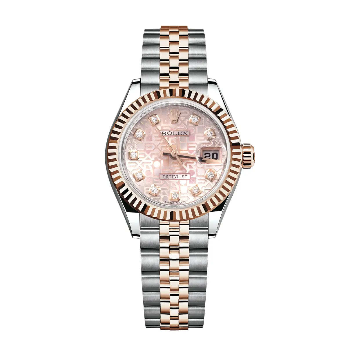 Rolex Lady-Datejust 26mm 179171-63131 Automatic Two-Tone Stainless Steel & 18K Everose Gold Pink Diamond Dial Jubilee Watch WHP042781