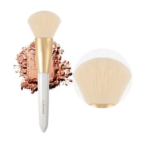 Fluffy Large Powder Brush for Even, Clump-Free Pickup, Swirl and Buff for a Radiant Finish, Tapered Tip Targets Nose, Eyes, and Mouth, Lightweight, Long-Lasting Look