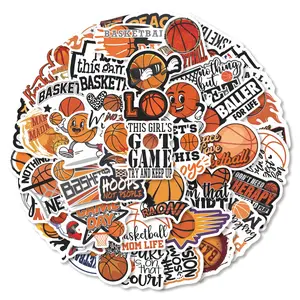 50pcs Basketball Sports Trendy Stickers Pack, Waterproof Streetball & Hoop Fan Decals for Laptop, Water Bottle, Journal & Scrapbook, Basketball Lover Gift