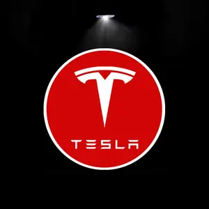 2pcs LED Car Door Projector, Welcome Light for Tesla Model 3 S X Y Cybertruck Roadster Spacex, Ambient Lighting Upgrade