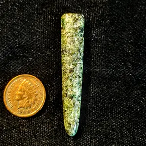 Semi-Polished 54x11mm Stabilized Epidote Freeform Cabochon