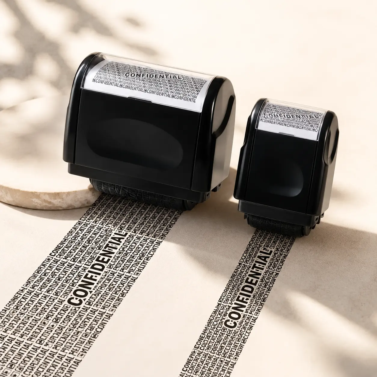 Privacy Protection Roller Stamp – 2 Size Set, Confidential Identity Theft Protection Roller Stamp for Address & Personal Data