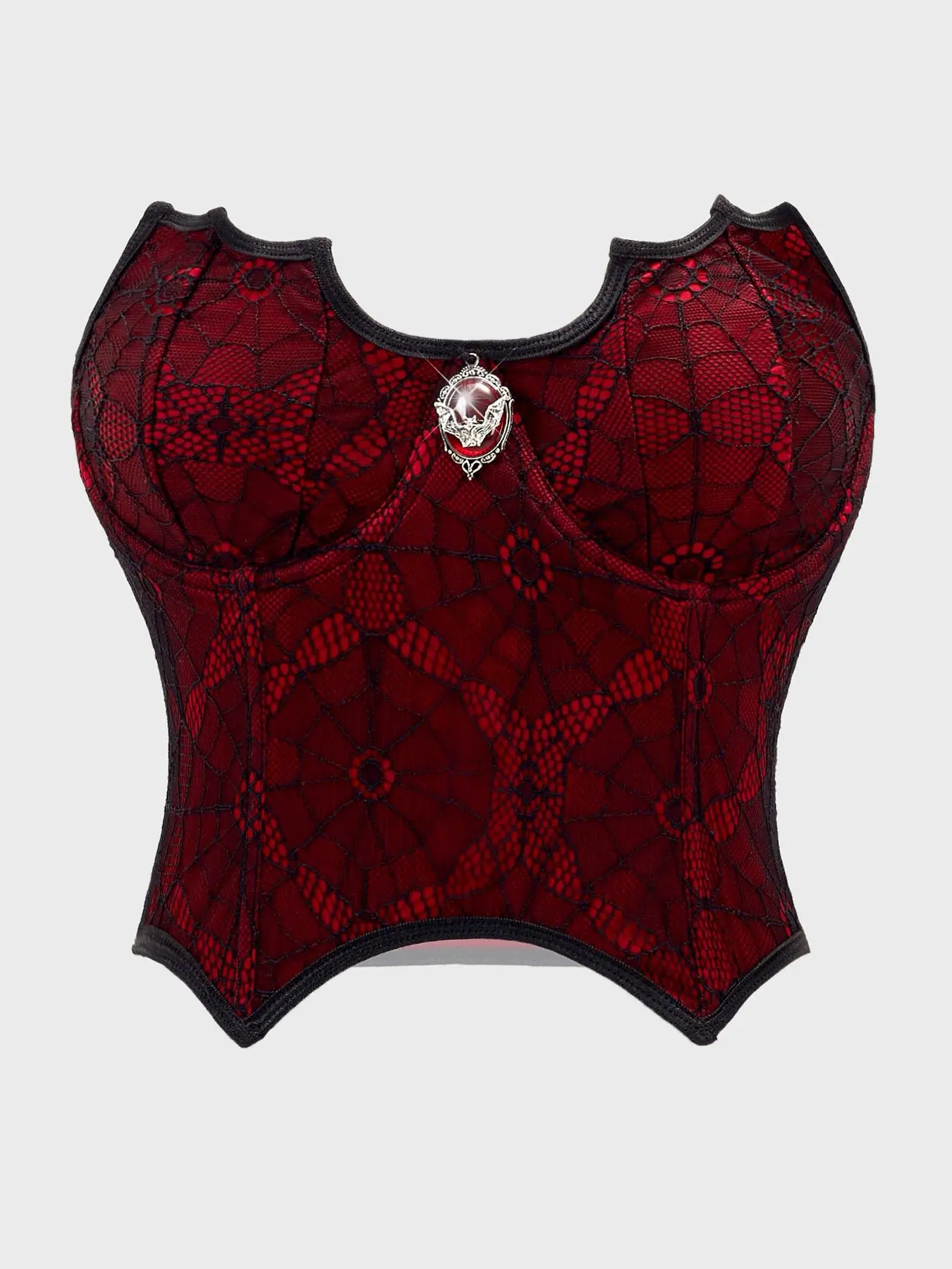 Women's Halloween Spider Web Halter Top, Sleeveless, Summer, Gothic European Style, Colorblock Bat Gem Pendant, Perfect for Parties and Crop Top