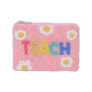 Ladies Teach Themed Fully Beaded Coin Purse