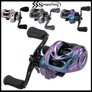 Sougayilang Baitcasting Fishing Reel,Low Profile and Light Weight Baitcaster Reel with 9+1 Corrosion Resistant Bearings  for Anglers carbon fiber reel