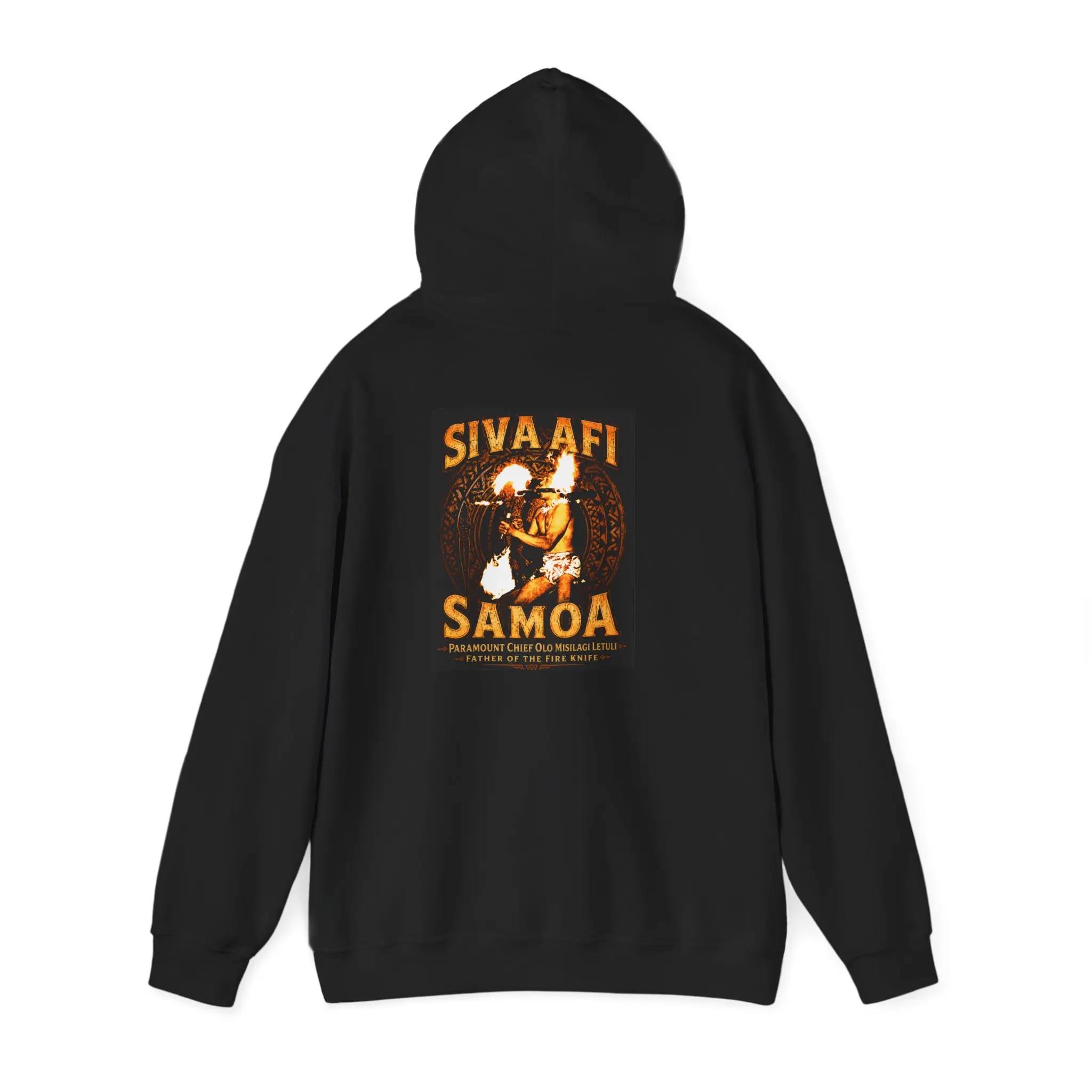 Siva Afi Samoa Poster Hoodie | Vintage Samoan Fire Knife Dancer Hooded Sweatshirt