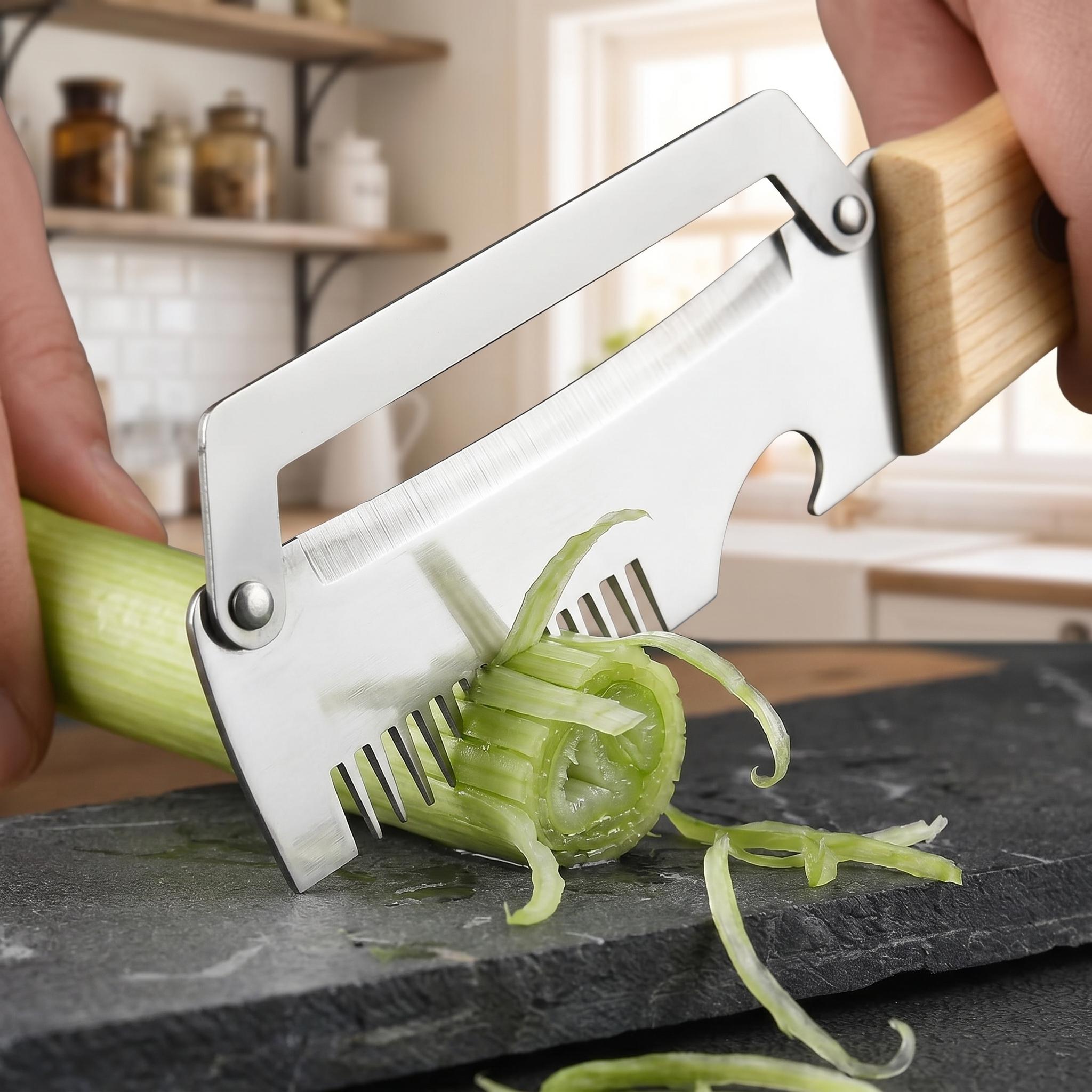 3 in 1 Premium Heavy Duty Stainless Steel Peeler, Multi-Functional Kitchen Tool with Peeling, Shredding and Bottle Opener, Ultra Sharp Durable Long Lasting Design - YY