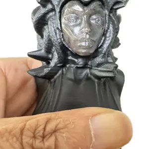 Medusa-Honey Calcite, Opalite & Black Agate Indigenous Rock for Home Office Store Decor Protection Stone with Truth Enhancing Properties Statue Decoration Ornaments Magical