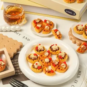 Breakfast Waffle with Wipping Cream Cherry Food Charm - 1 Piece, Realistic Design, Perfect for Breakfast Collectors