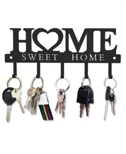 Key Holder Hooks Organizer Hanger Rack Wall Mounted with Screws and Anchors Home Sweet Home Wall Metal Decor for Entryway Front Door Kitchen Hallway Garage Mudroom Office Decorative Dog Hanging