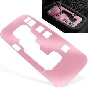 Trim Gear Frame Cover Gear Shift Box Cover For   2012-2018 JK JKU  Sahara Freedom Rubicon Unlimited Gear Shift Panel Cover Trim Interior Decoration Accessories  (Pink)