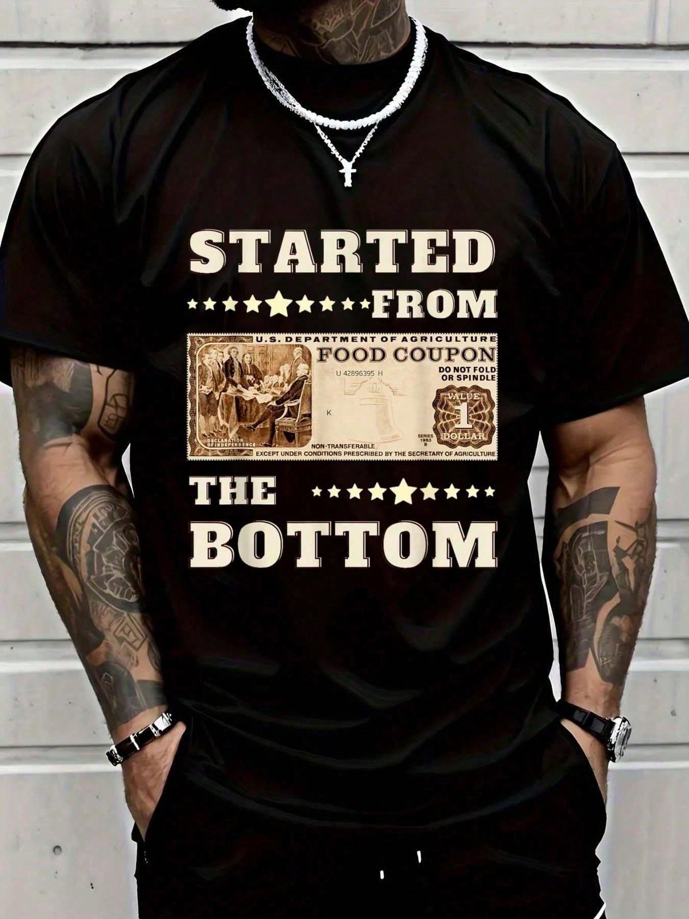 Cotton Shirt Tshirt Started From Bottom Food Stamp Coupon Stars T-Shirt Cotton Shirt Tshirt Started From Bottom Food Stamp Coupon Stars T-Shirt