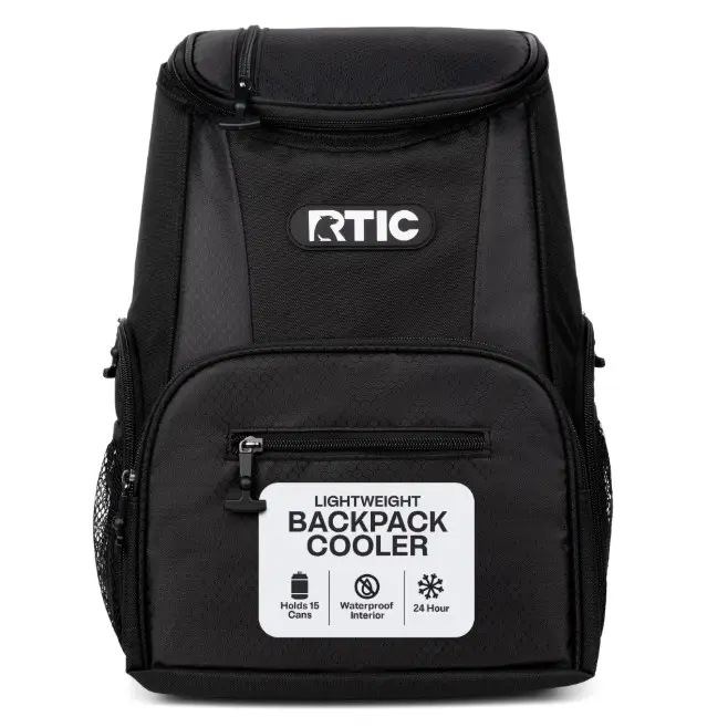 RTIC 15-Can Lightweight Cooler Backpack with Pockets, Black