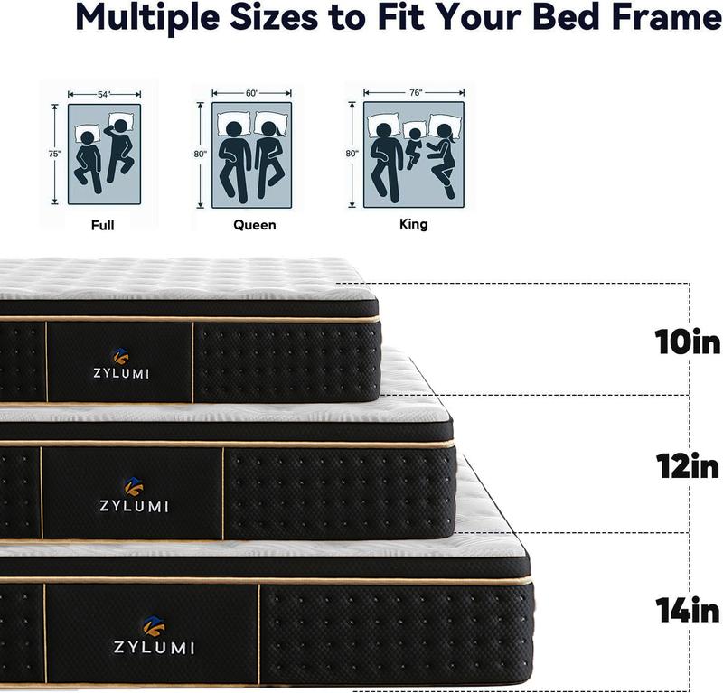 Clearance Sale | Final Stock | Hybrid Mattress 2.0 10–14 Inch Mattress in a Box, Memory Foam & Individual Pocket Springs, Motion Isolation, Pressure Relief, Queen Bed Mattress